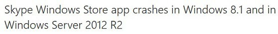 fixare Skype crash Windows 8.1
