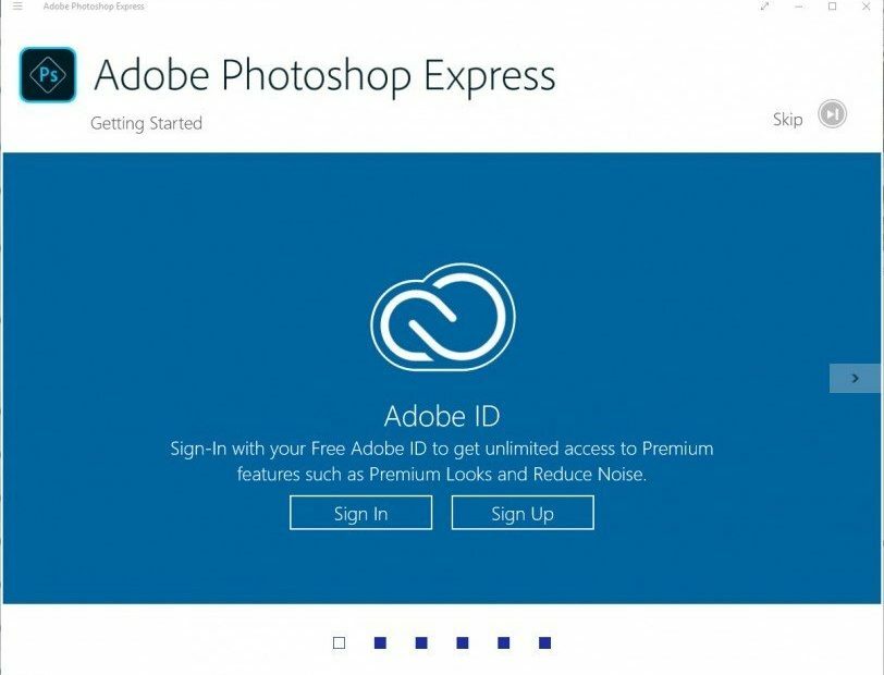Adobe Photoshop Express -sovellus Windows 10 -päivitykselle tekee Premium-ominaisuuksista ilmaisia