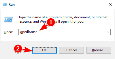gpedit run window Einige Miniaturansichten zeigen Windows 10 nicht an 