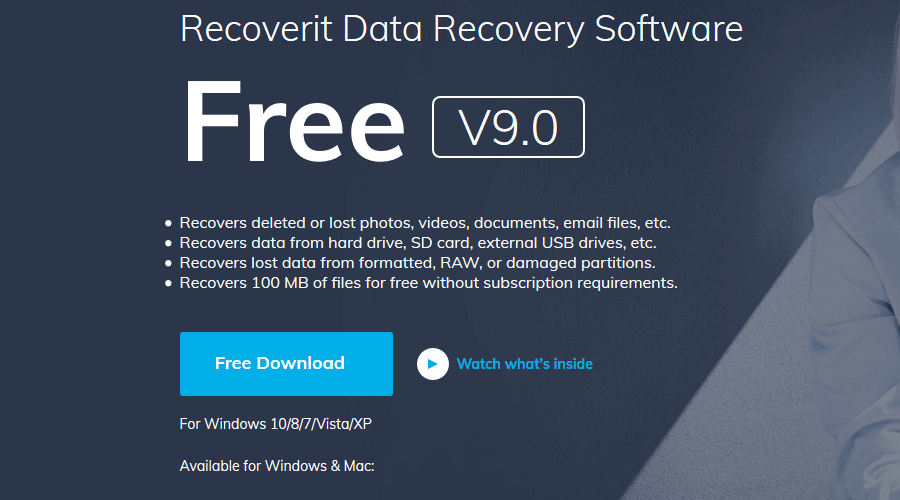 破損したSDカードを修正するWondershareRecoveritソフトウェア