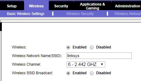 ערוץ הנתב של Linksys השתנה ל -1