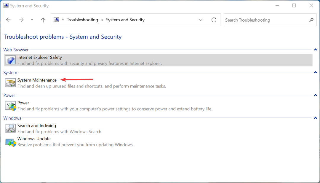 Sistēmas uzturēšanas problēmu risinātājs, lai labotu Windows 11 darbvirsmas nereaģēšanu