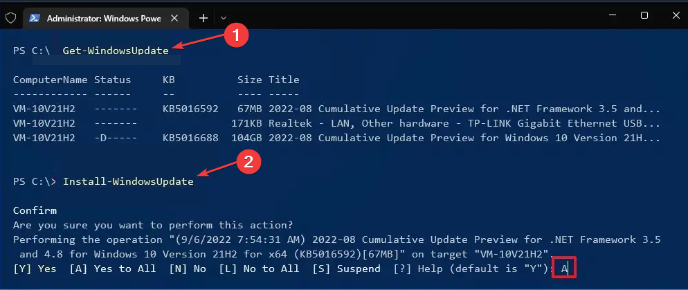 Execute uma atualização do Windows a partir da linha de comando [2 maneiras diferentes]