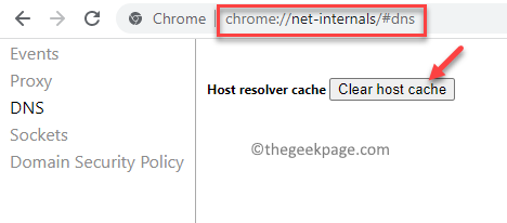Chrome DNS-Adresse hinzufügen Geben Sie den Cleqar Host Cache ein