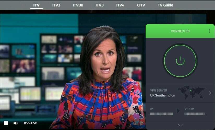usa l'accesso Internet privato per guardare lo streaming live di ITVTV
