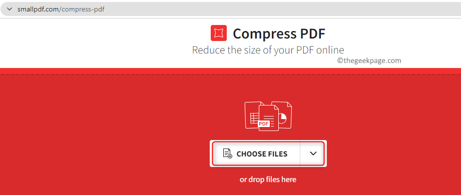 Smallpdf PDF komprimieren Datei wählen Min