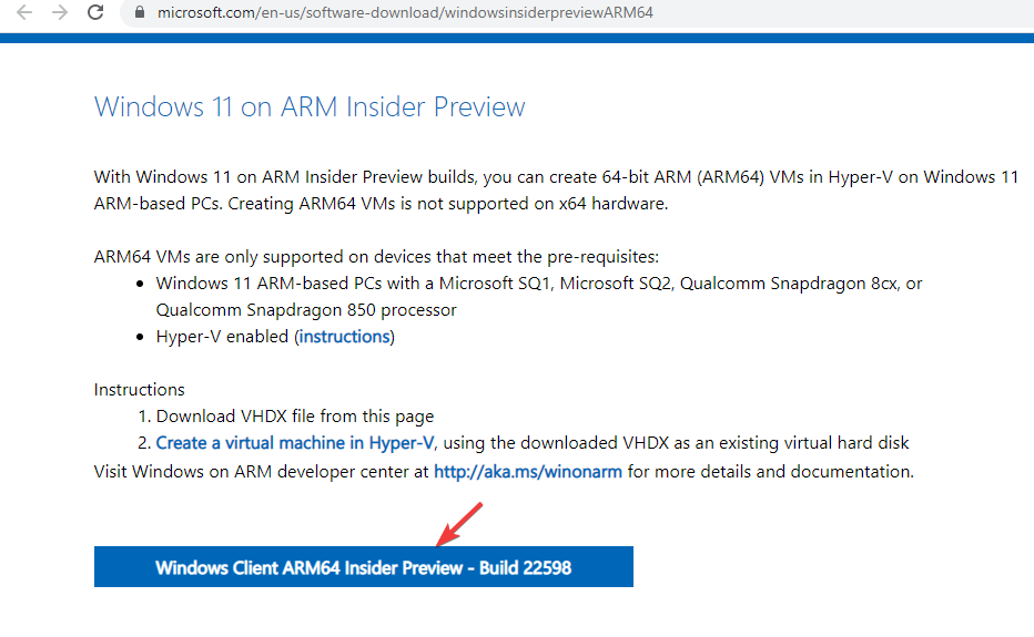  Visualização do cliente Windows ARM64 Insider