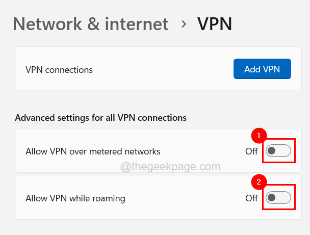 Deaktivieren Sie die VPN-Einstellungen 11zon