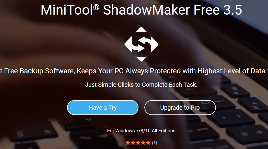 Synologický zálohovací softvér MiniTool ShadowMaker