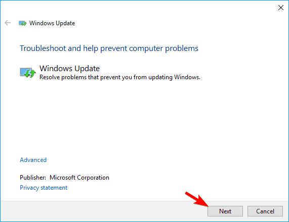 Windows Update -tietokantavirheiden päivityspalvelu ei ole käynnissä