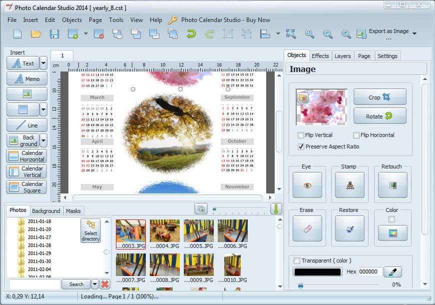 oprogramowanie kalendarza zdjęć photo