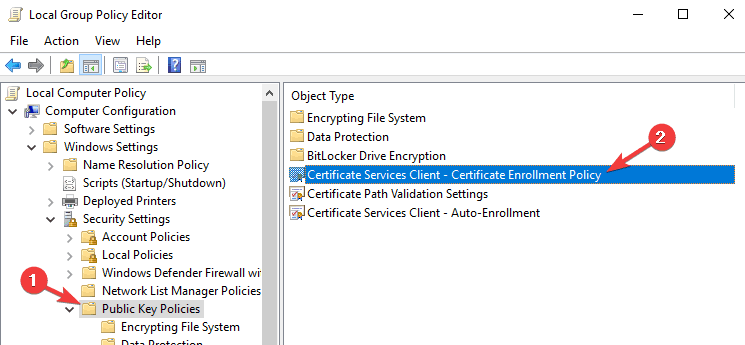 Dossier de stratégie de groupe manquant dans system32