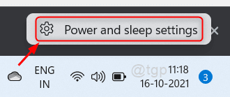 Power- und Sleep-Einstellungen von der Taskleiste Win11