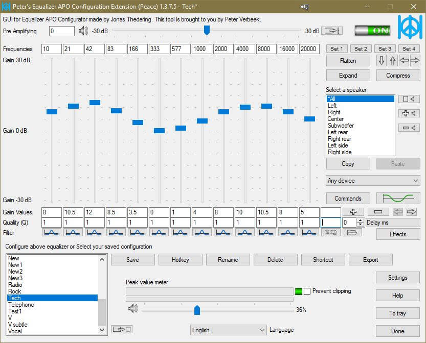 EqualizerAPO oprogramowanie wzmacniające dźwięk basowy