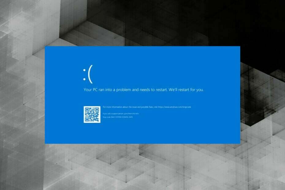إصلاح خطأ الموت الزرقاء لمعلومات تكوين النظام السيئ في نظام التشغيل Windows 11