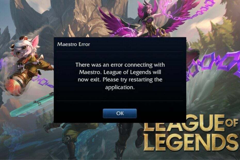 league of legends fel vid anslutning till maestro