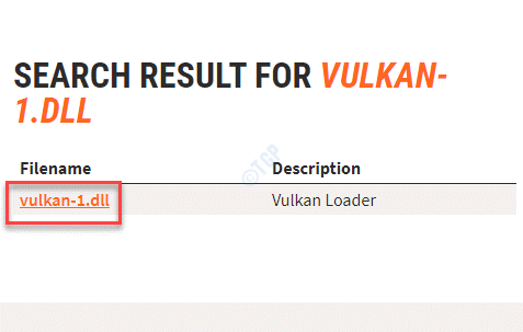 Nom de fichier Vulkan 1.dll Link