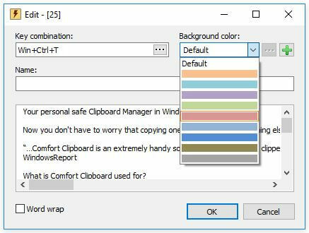 captură de ecran confort clipboard manager