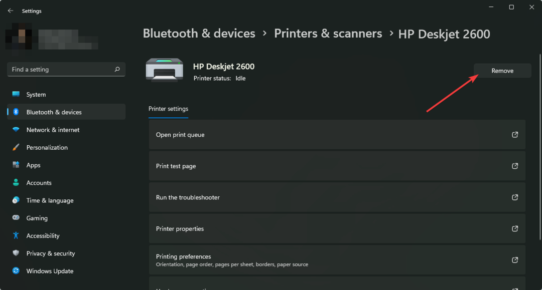 hp printera Windows 11 iestatījumu noņemšana