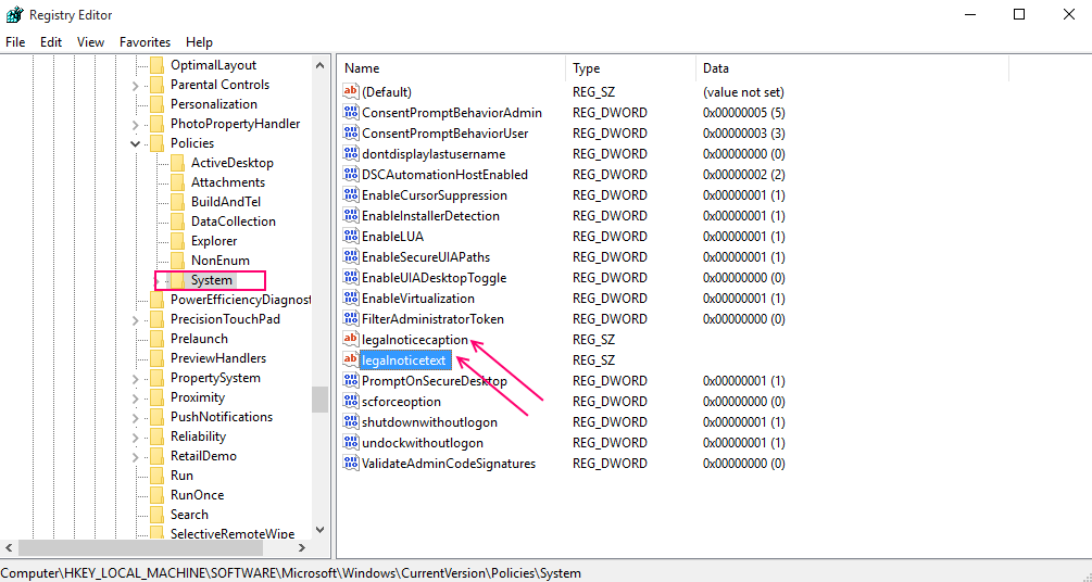 Cum se afișează Notificare personalizată pe ecranul de conectare din Windows 10