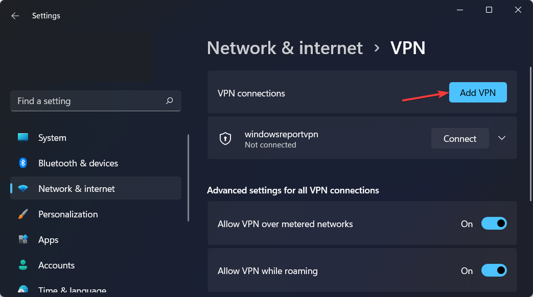  VPN 추가 설정
