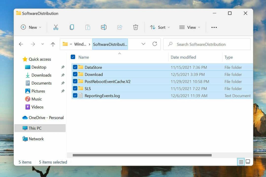 Usuń wszystkie pliki z folderu Dystrybucja oprogramowania, aby naprawić problem z pętlą ponownego uruchamiania w systemie Windows