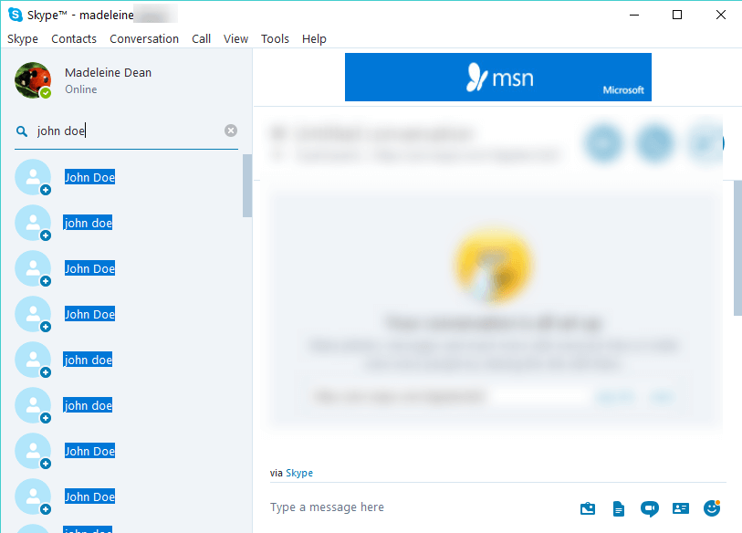 dodaj novi Skype kontakt