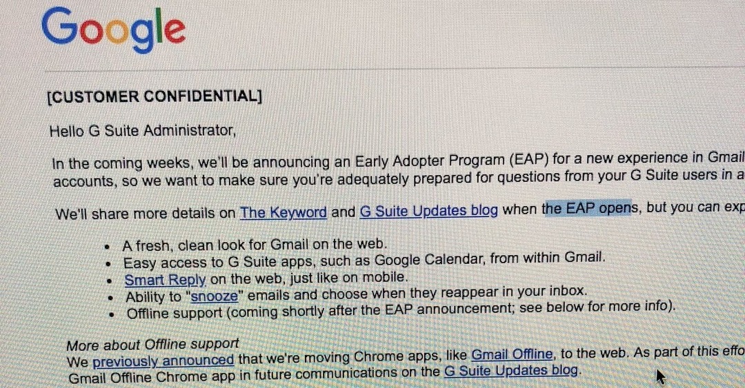 Gmail pronto recibirá soporte sin conexión, respuesta inteligente, posposición de correo electrónico y más