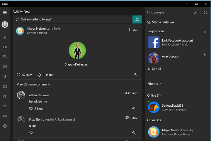 Microsoft bringt neue Social-Features in die Xbox App unter Windows 10