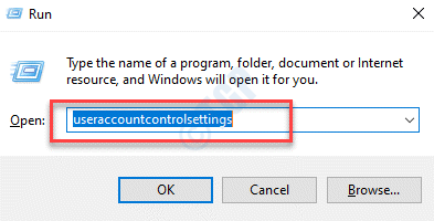 เรียกใช้คำสั่ง Useraccountcontrolsettings Enter
