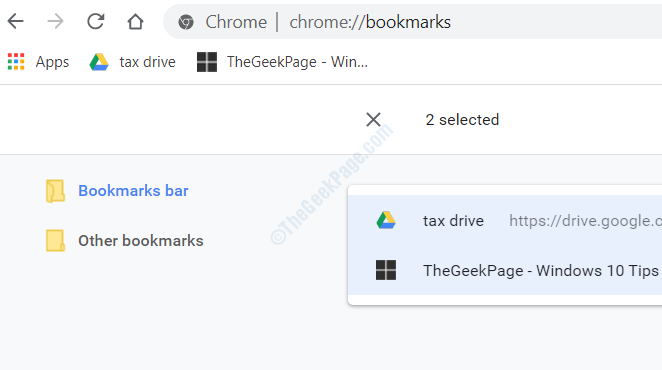 Chrome სანიშნეები