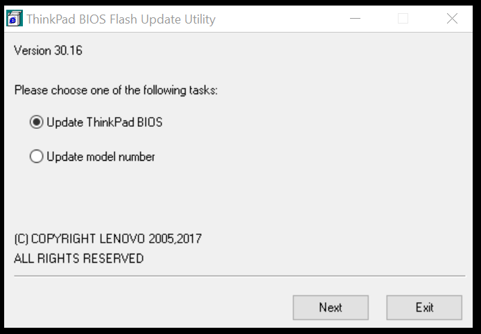 aktualizovat BIOS na Lenovo