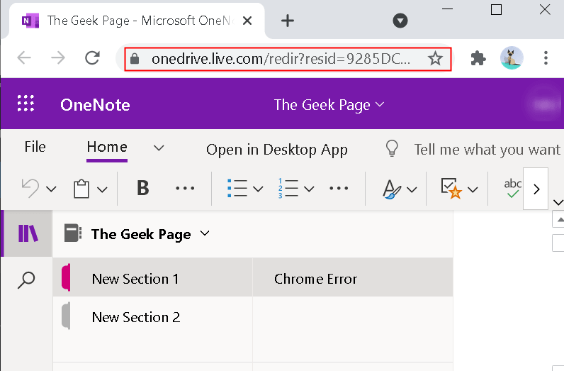 Deschideți Onenote în browser Min