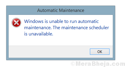 Windows אינו יכול להפעיל תחזוקה אוטומטית