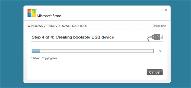 Windows 7: n USB / DVD-lataustyökalu
