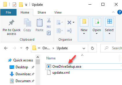 Onedrive Update Folder Onedrivesetup.exe Faceți dublu clic