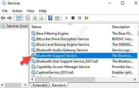 اسم الخدمات خدمة دعم Bluetooth