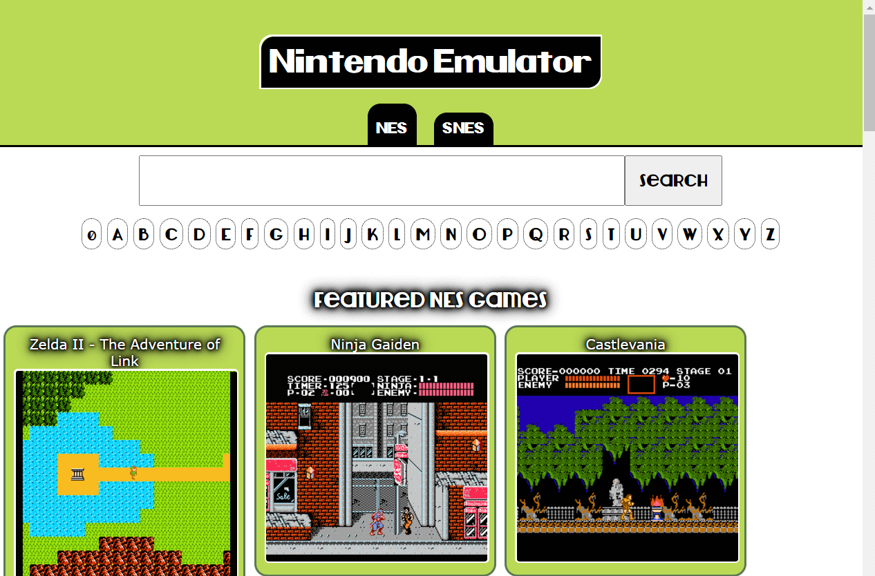 Nintendo Emulator jouer à des jeux nes en ligne