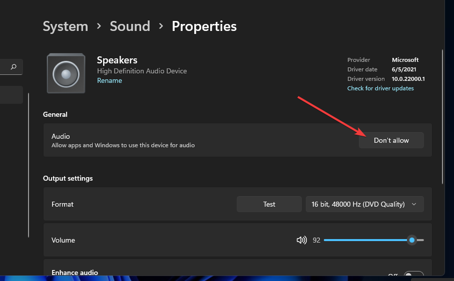 Možnosti lastnosti zvočne naprave ni najdenih nobenih izhodnih naprav Windows 11