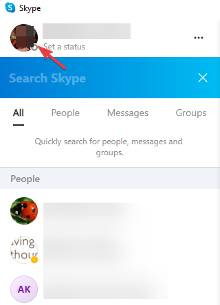 Klicken Sie auf Skype-Foto