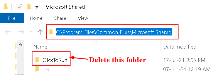 Ștergeți Faceți clic pentru a rula folderul Min