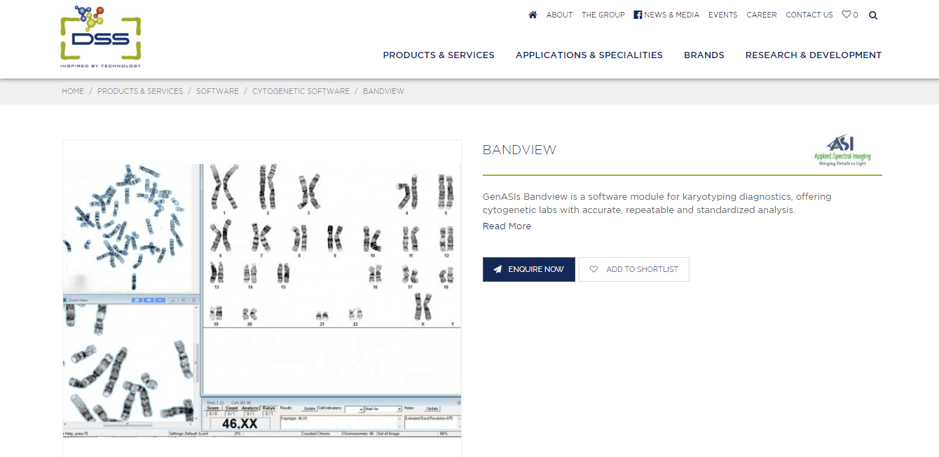 BandView av DSS - programvare for karyotyping