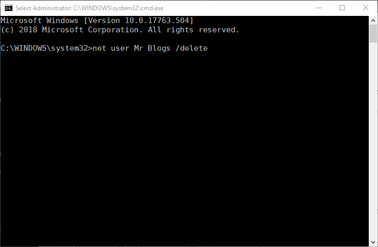 Net user delete command windows 10 deletada conta de usuário reaparecendo