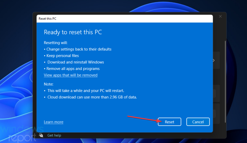Tlačidlo Reset Windows Update Niečo sa pokazilo Windows 11