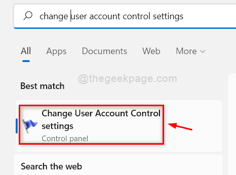 ユーザーアカウント制御設定の変更11zon（1）を開きます