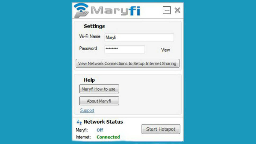MaryFi HotSpot programmatūra