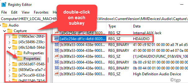 Uređivač registra dvaput kliknite na svojstva svakog potključa s desne strane Hdaudio, Idt Highdefinition Audio Codec Min