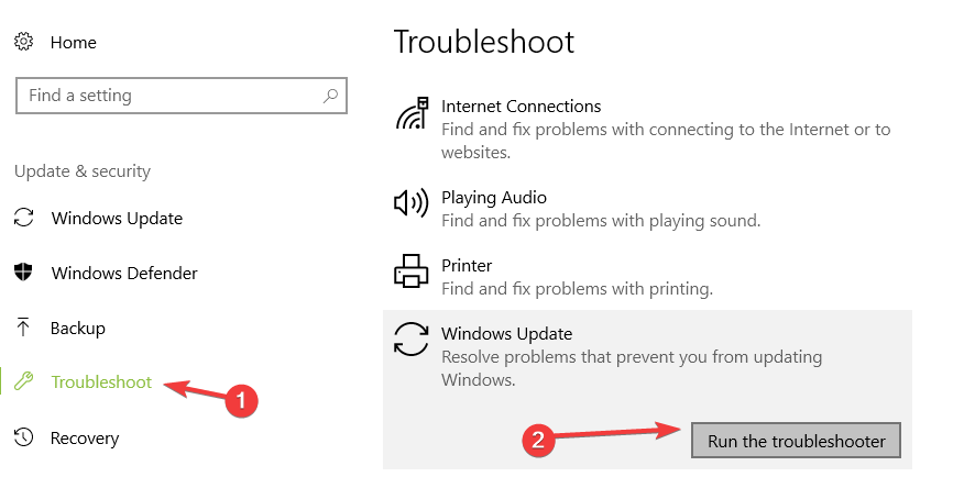 ตัวแก้ไขปัญหาการอัปเดต windows