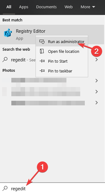 registriredaktor - vaja on OneDrive Businessi tõrkeandmeid