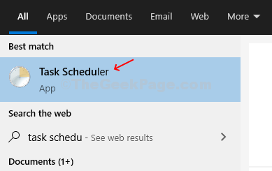 กดปุ่ม Windows พิมพ์ Task Scheduler และคลิกที่ผลลัพธ์